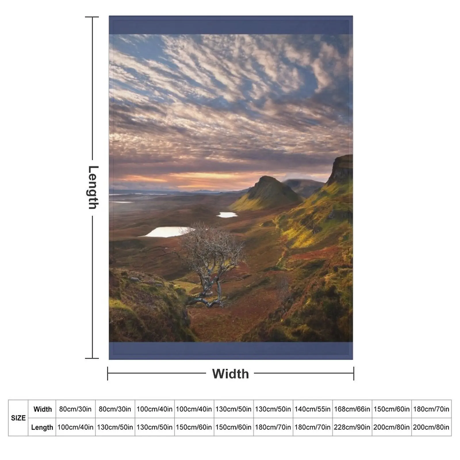 Quiraing Sunrise Trotternish Isle of Skye Scotland. Throw Blanket Luxury Thicken decorative Sofa Quilt Sofa Summer Blankets