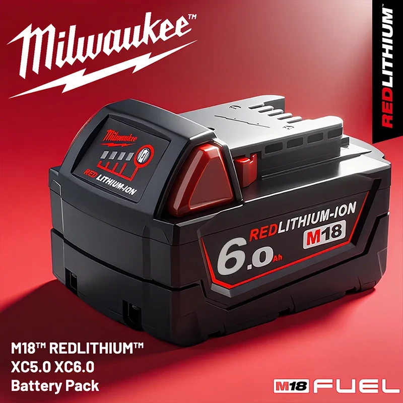 

Milwaukee Battery M18, High Capacity Long Endurance, M18B6 M18B5 48-11-1860, 48-11-1850, 48-11-1852, 18V Lithium Battery