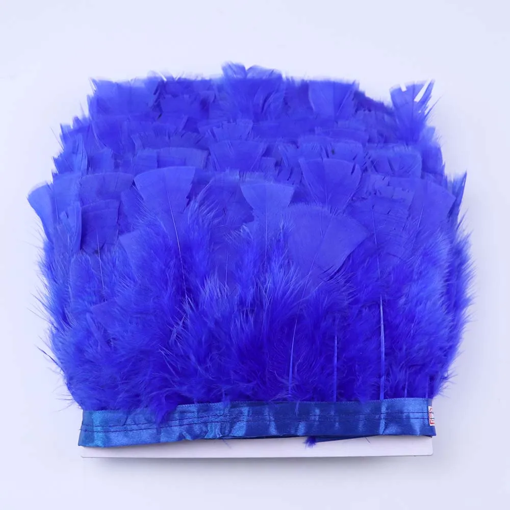 Long Fluffy Marabou Turkey Feathers Trimming 10-15CM Plumes Stitched on Ribbon Fringe For Dress Decorative Border Trim 12color