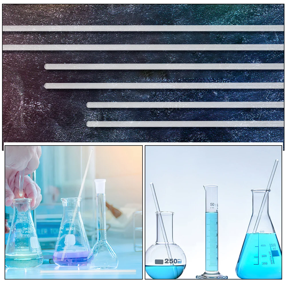 

6Pcs Glass Stirrer Rods Multi Length Reusable Laboratory Stir Sticks for Chemistry Experiments and Drink Mixing Tools Lab