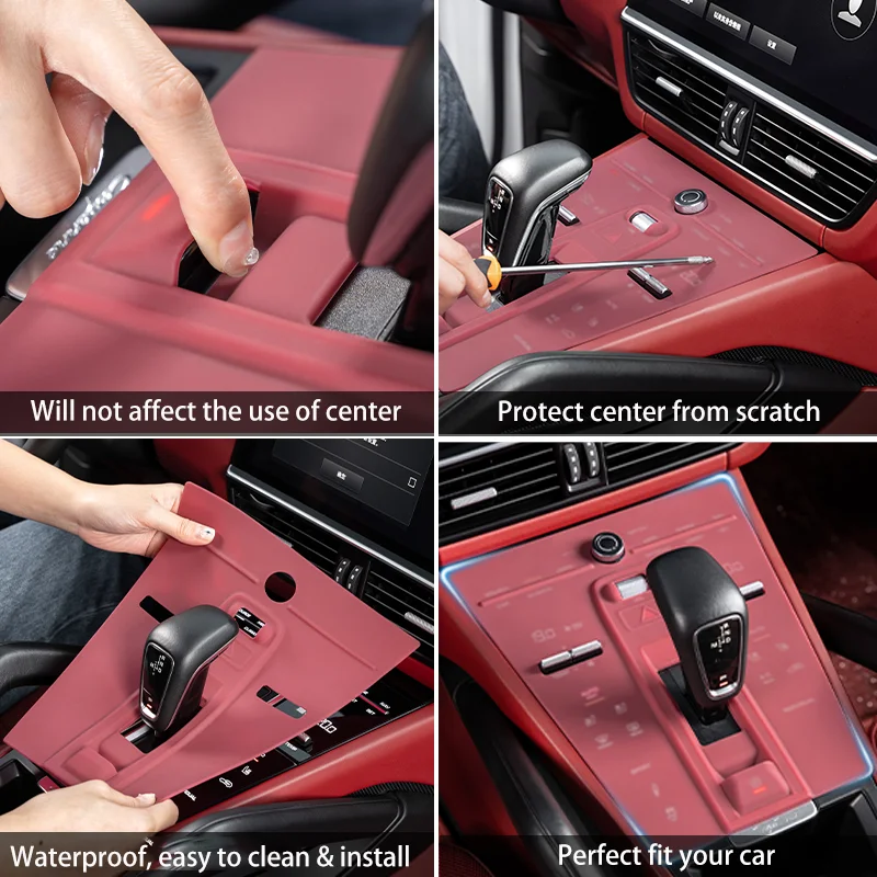 For Porsche Macan 2022-2023 Silicone Car Center Storage Box Central Console Pad Protector Cup Holder Door Organizer Accessories