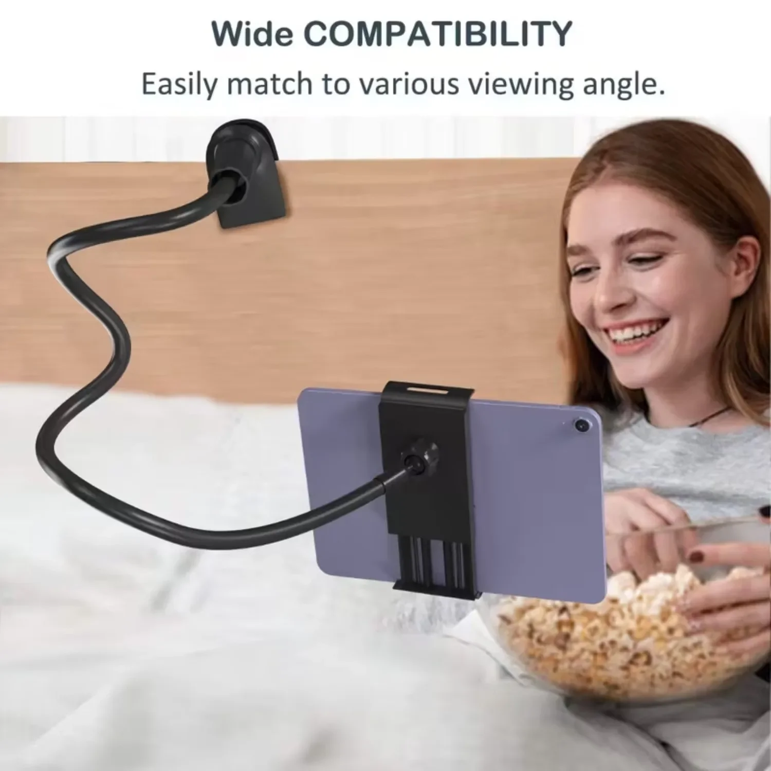 

Adjustable Lazy Bracket Gooseneck Tablet Holder for Bed, 360-Degree Flexible Long Arm, for from 4" to 11" Cell Phones Tablet