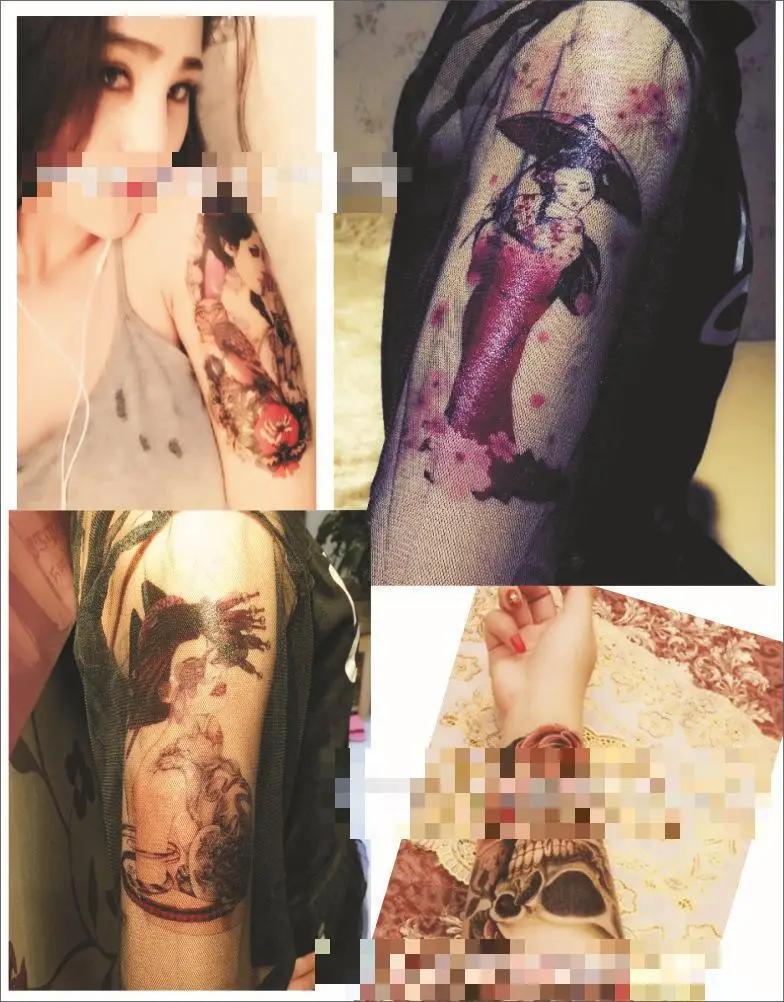 Flower Arm Tattoo Stickers Tattoo Sexy  Carp Guan Gong Beauty Flower Arm Tattoo For Men And Women Temporary Tattoo Sticker-2