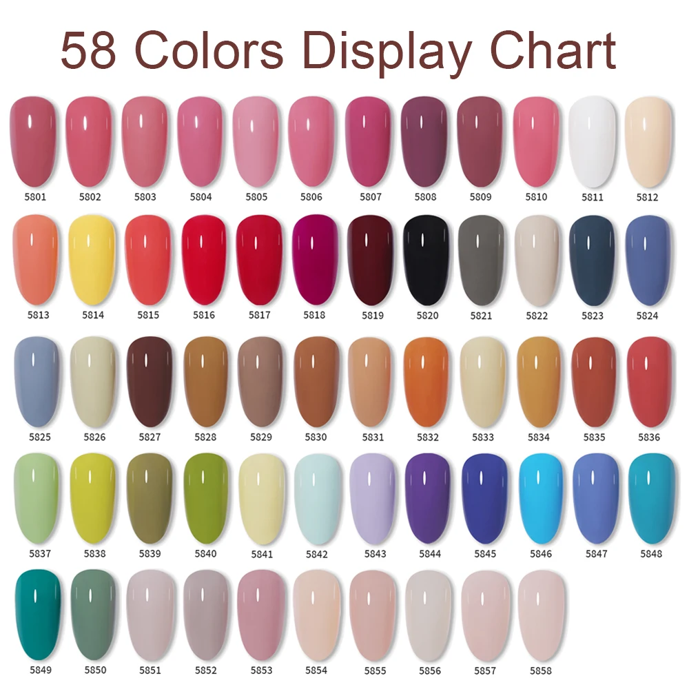 Vendeeni 58 Color/Set Pure Color Gel Nail Polish Japanese-style UV LED Soak Off Gel Varnish Summer Colorful Nail Art Gel Lacquer