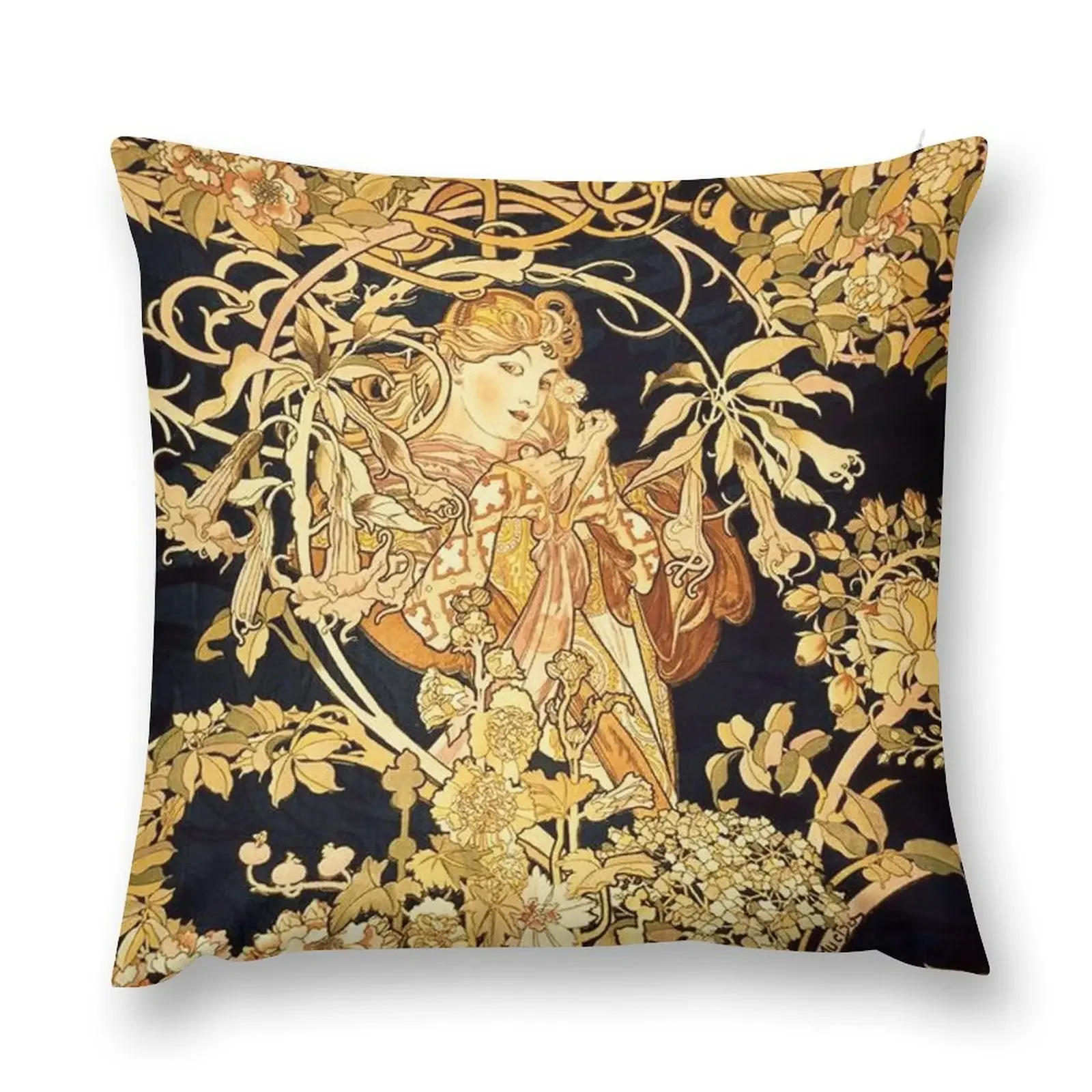 Alphonse Mucha - Femme a la Marguerite Throw Pillow christmas decorations for home 2025 Pillowcases Cushion Covers Sofa pillow