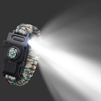 LED Light Multi-function Bracelet Emergency Camping Hiking tools Survival Bracelet Paracorde 4mm Outdoor First Aid Kits Wholesal