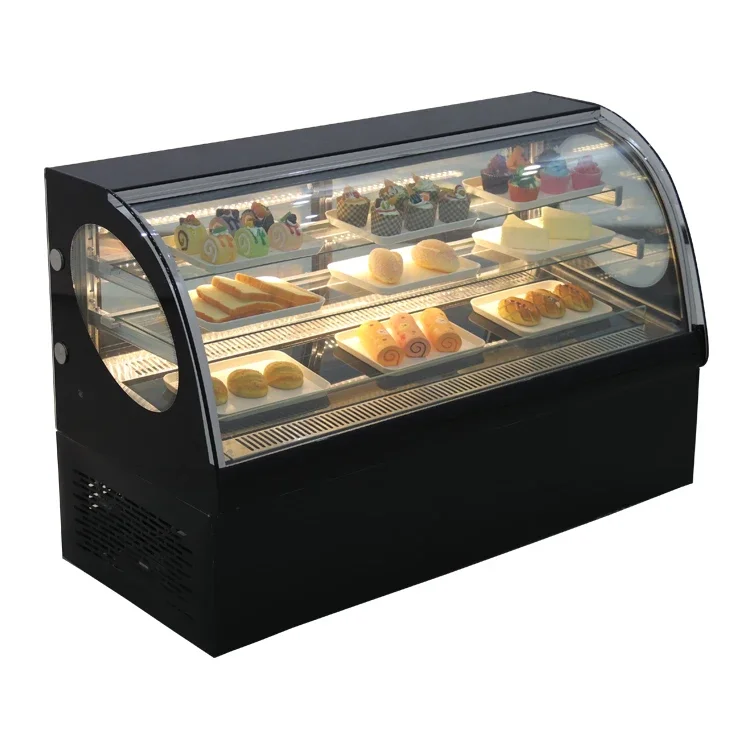 

Commercial curved glass cover cake display cabinet refrigerated