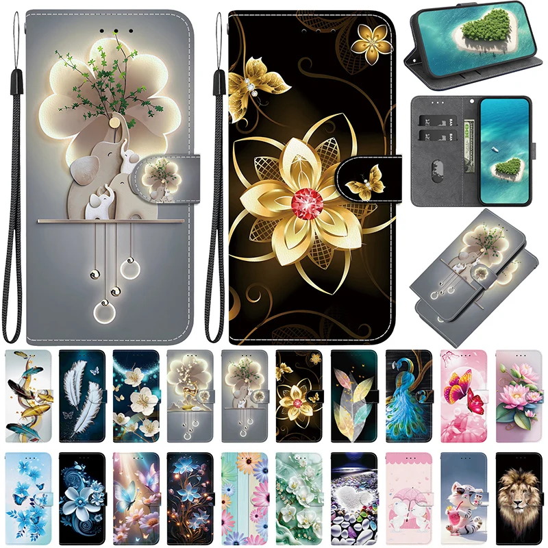 Stand Flip Wallet Case für Honor Play 60 Plus 9T 5G 200 Smart 200 400 Lite 200 Pro 5G Flip Painted Pattern Wallet Cover
