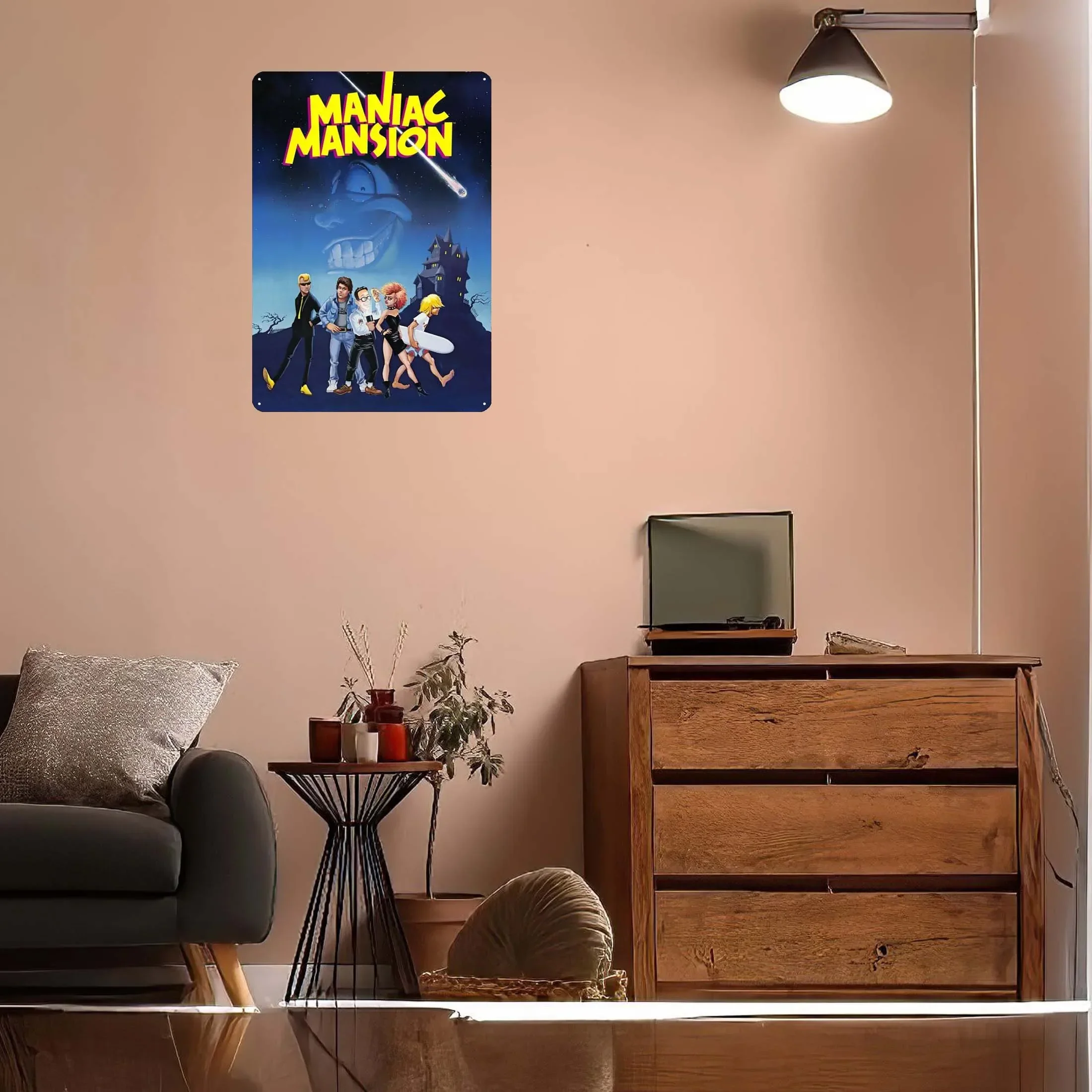 Maniac Mansion Metal Sign Halloween Decoration Living Room Vintage Metal Plate Home Decorations Accessories for Home Decor Items