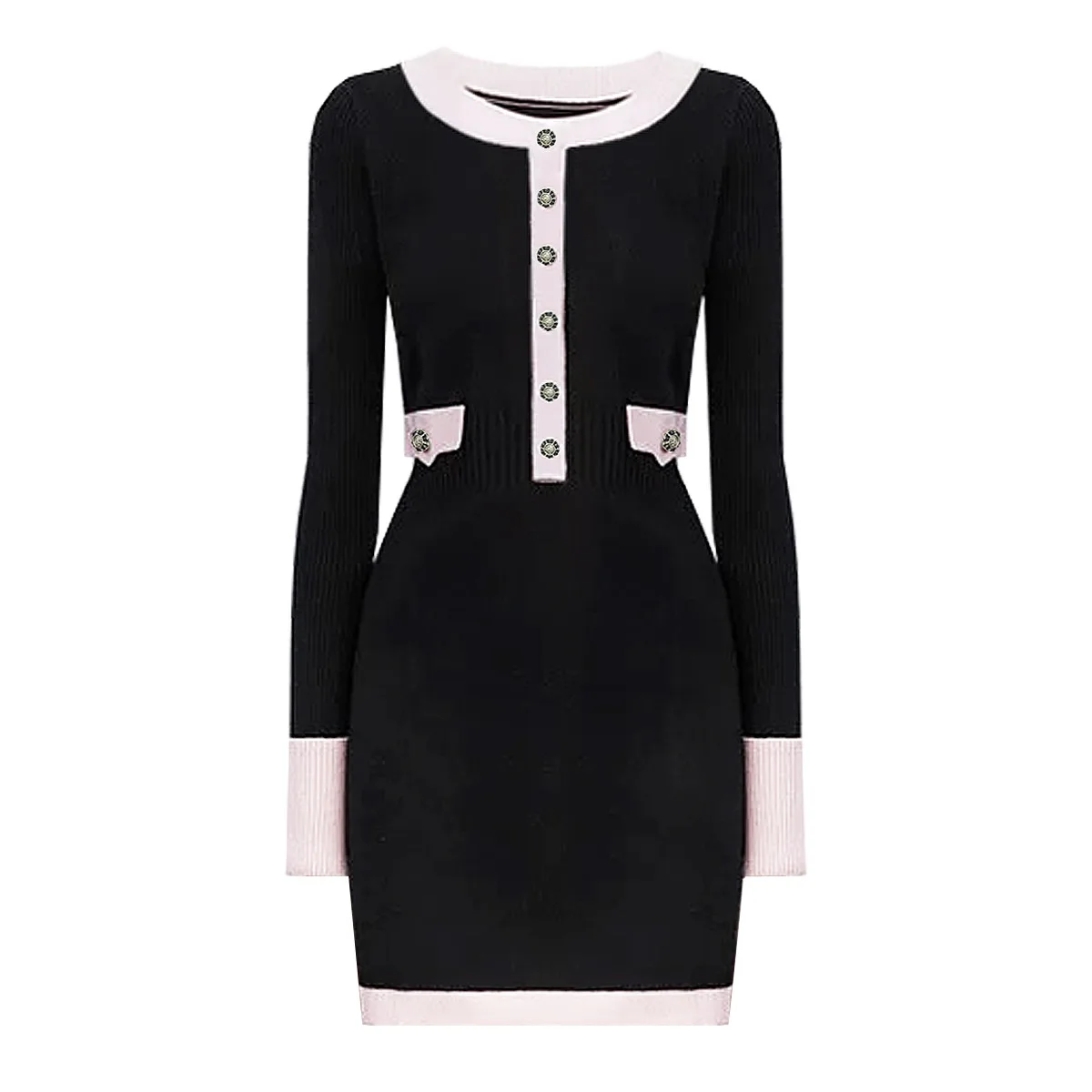 

2557 высококачественных европейских и американских летних и осенних модных платьев с длинными рукавами, вязаных, облегающих, в стиле интернет-селебрити.