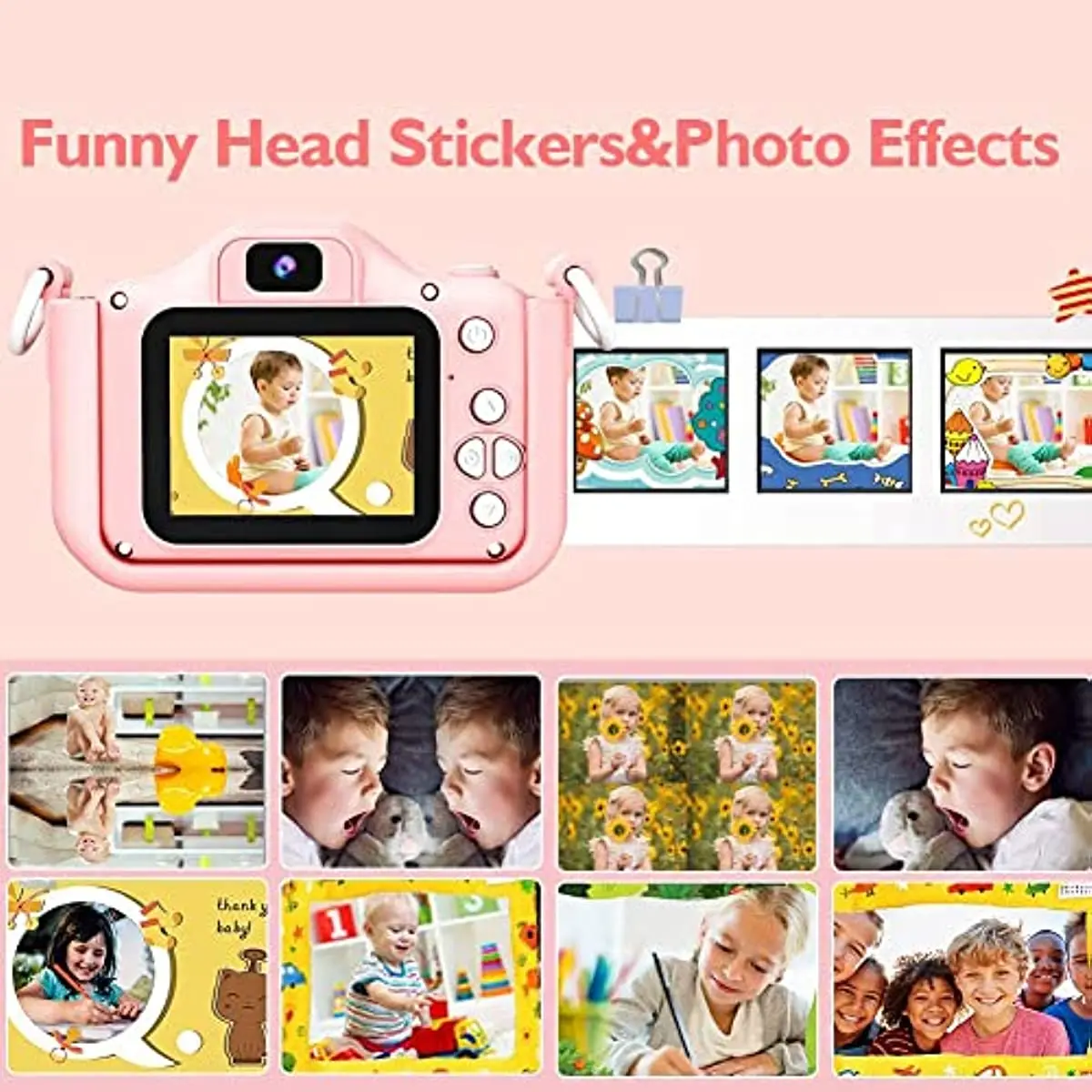 Super süße Kinderkamera 1080P HD Kleinkind digitale Videokamera 2,0-Zoll-Kinderkamera mit Silikonhüllen Spielzeug für Weihnachten
