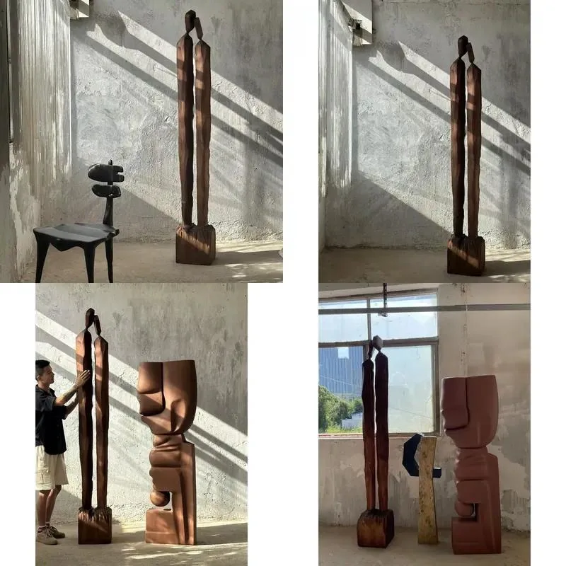 Modern Art Sculpture Long Floor Standing Statue for Living Room Office Home Decor Contemporary Abstract Design