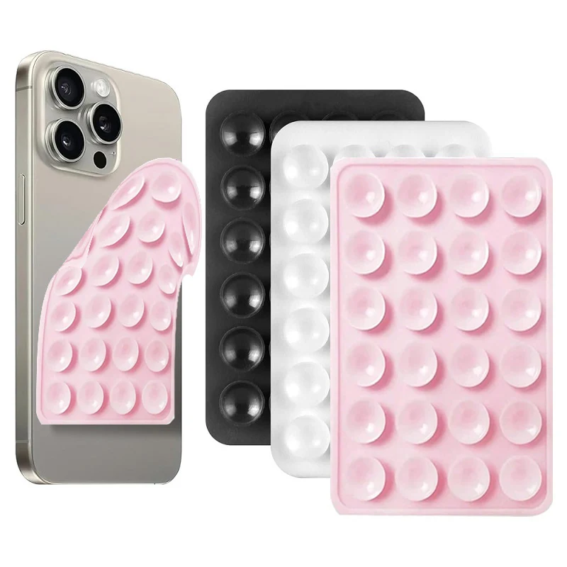 

Silicone Suction Cup Phone Holder,Double Sided Suction Holder Back of Phone Multifunctional Sticky AntiSlip HandsFree for Shower