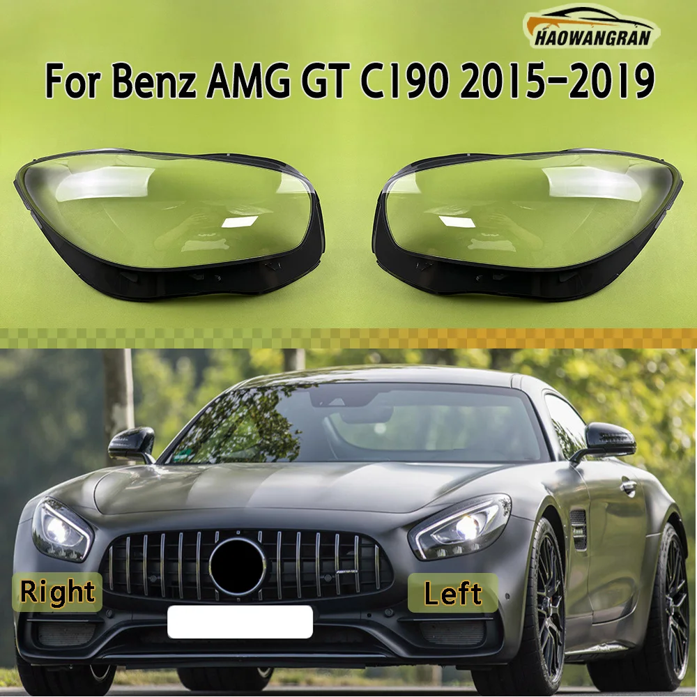 

Transparent Headlamp Cover Front Headlight Lampshell Lampshade Lens Plexiglass For Benz AMG GT C190 2015 2016 2017 2018 2019