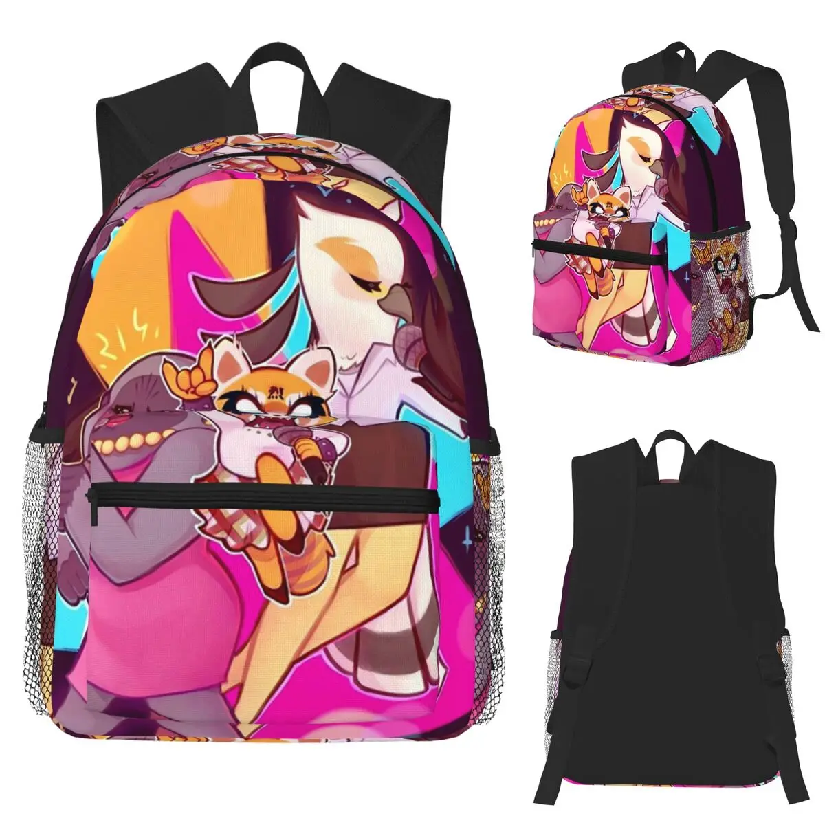 

Cartoon Popular Funny Aggretsuko Student Backpack School Bag Hiking Travel Daypack for Boys Girls Fashion Bookbag Shoulder Bags