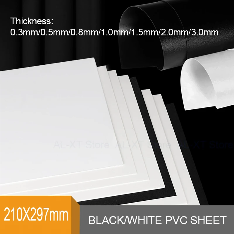 1Pcs Matte/glossy PVC Sheet Thick 0.3/0.5/0.8/1.0/1.5/2.0/3.0mm A4 Plastic Thin Block for DIY Models/pads/stationery 210*297mm