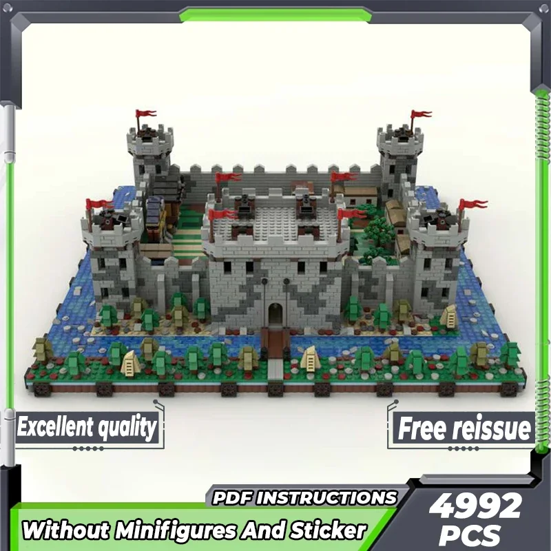 Fortress Model Moc Building Bricks Microscale Castle Diorama Technology Modular Blocks Gifts Christmas Toys DIY Sets Assembly