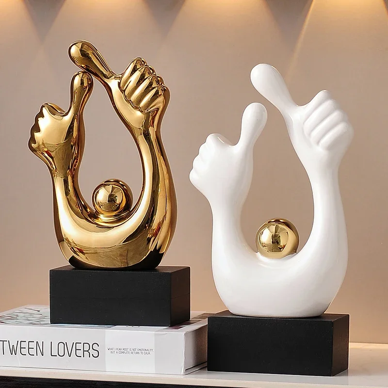 

Creative thumbs up Luxury high-end home living room glass wine cabinet high-end home decor