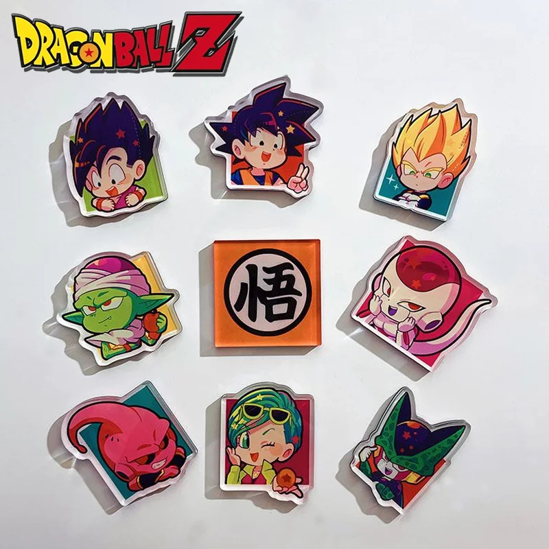 9 Stück Dragon Ball Acryl magnetische Kühlschrankmagnete Anime Caroon personalisierte Kühlschrankmagnet Spind Schrank Küche dekoratives Geschenk