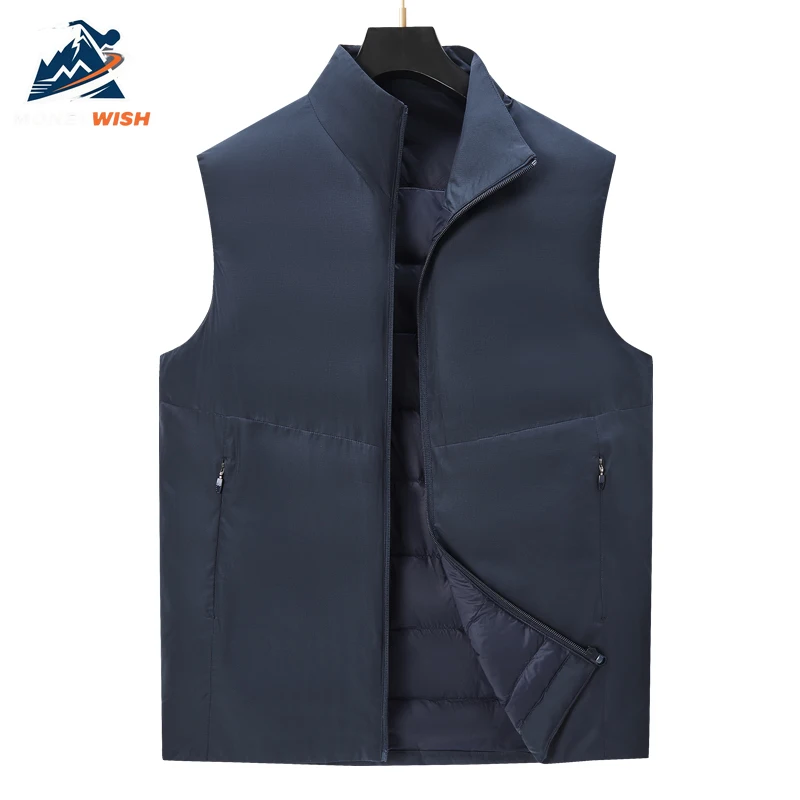 MONEYWISH الرجال أسفل سترة 2025 الجرافين زائد المخملية سميكة الباردة برهان الدافئة جاكيت بلا إكمام الترفيه في الهواء الطلق الشتاء أسفل سترة #5