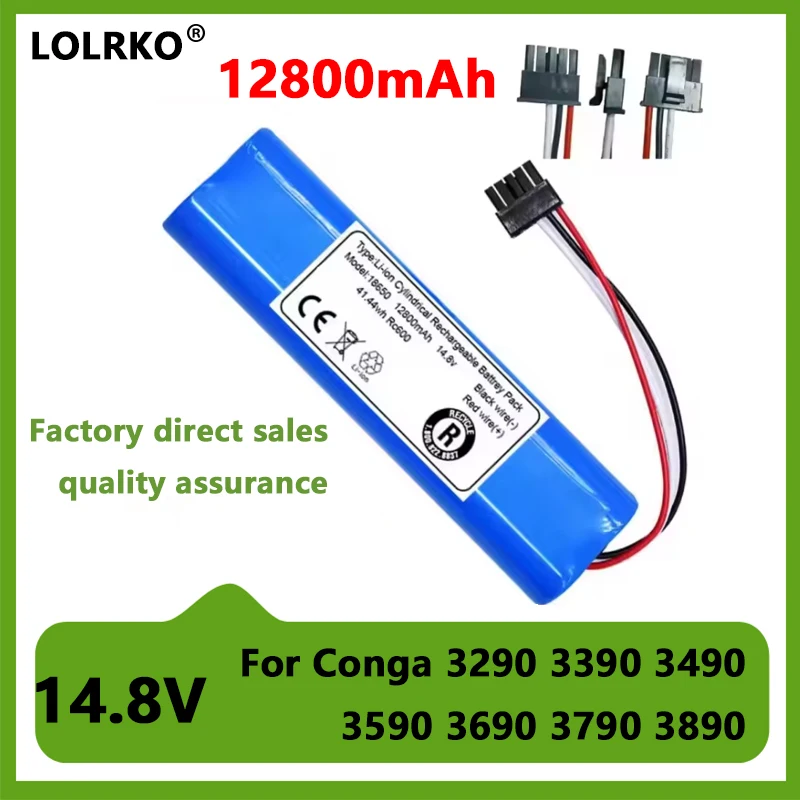 New 14.8V 12800mAh 4S1P Li-ion Battery Good Quality For CECOTEC Conga 3290 3390 3490 3590 3690 3790 3890 Robot Vacuum Cleaner