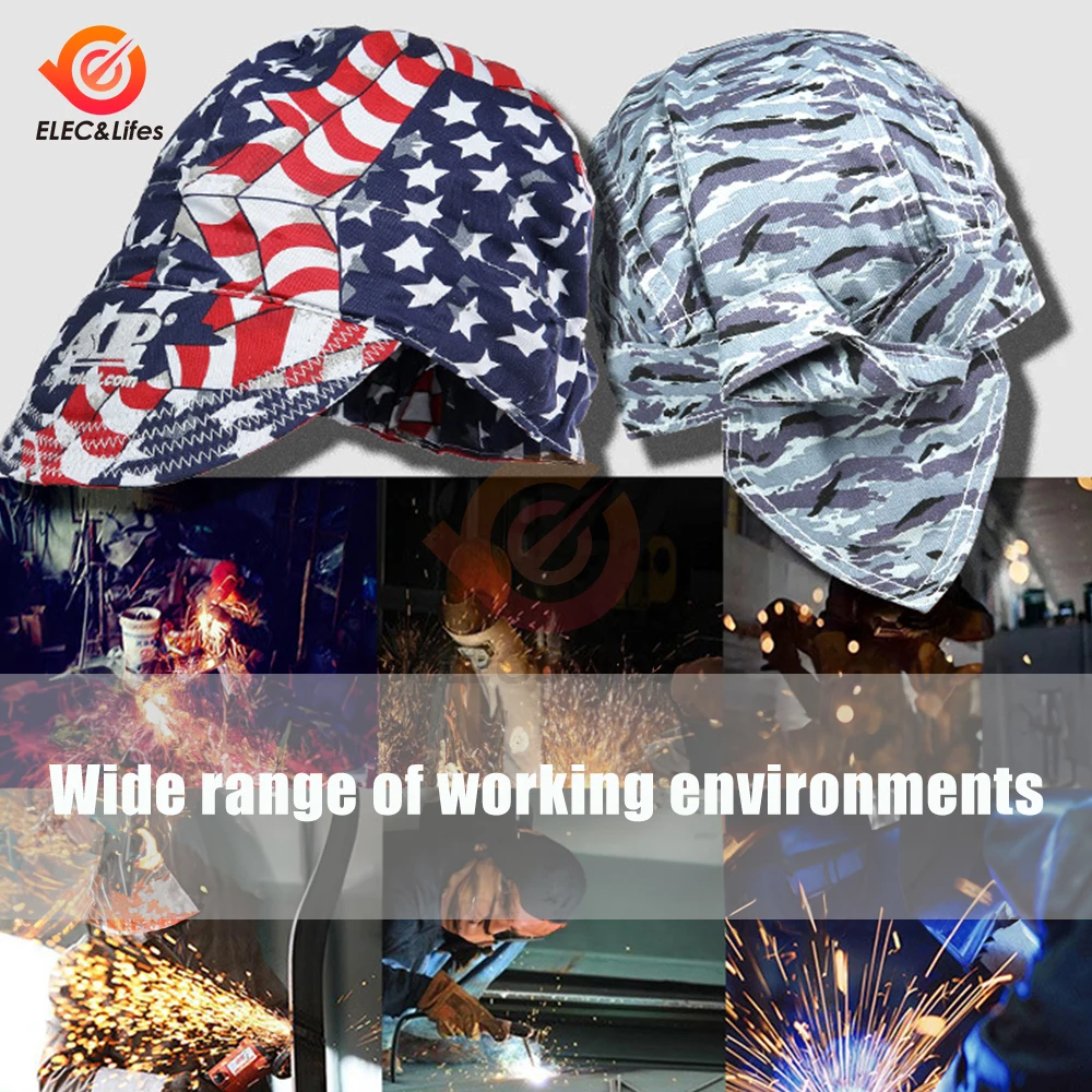 Elastic Sweat Absorption Welding Hat Welders Welding Protective Hat Cap Flame Resistant Head Full Protection Hoods Safety Cap