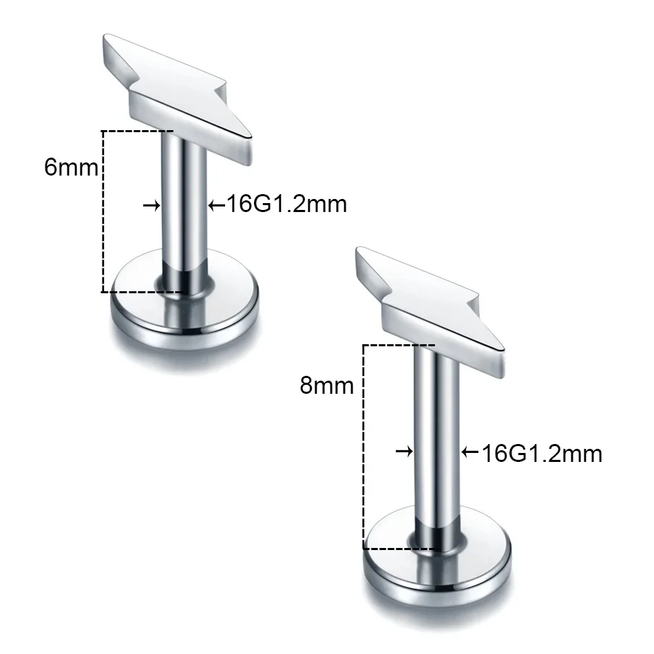 G23 Titan Tragus Piercing Herz 16G Oreja Mond Blitz Ohrstecker Piercing Nariz Conch Knorpel Helix Ohrringe Labret Schmuck – Detail 2