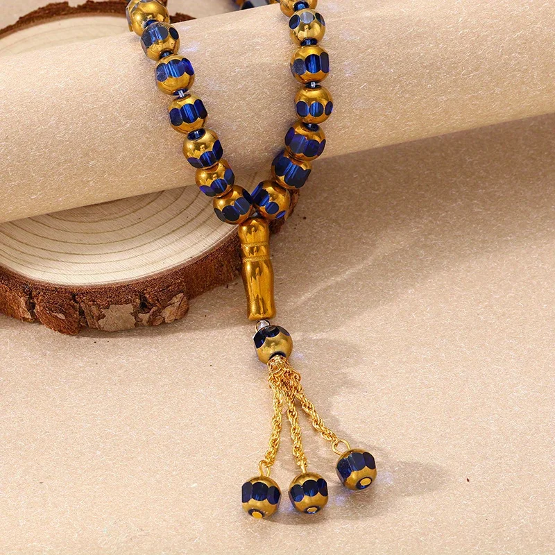 33 Middle Eastern Blue Glass Prayer prayer prayer beads bracelet beaded women's Bracelet Gift view 3