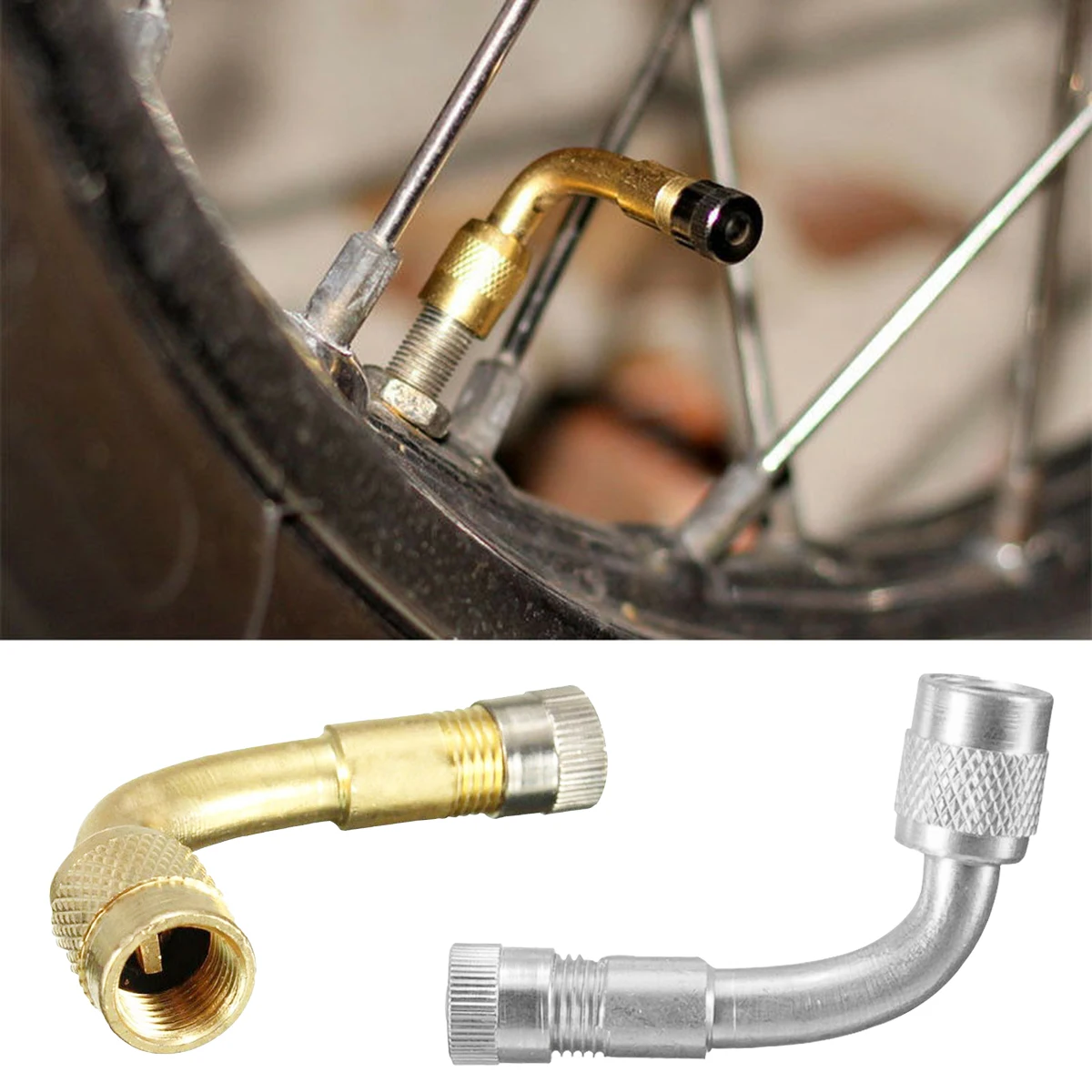 VE36 Valve Metal Stem 4292 Inflatable Telescopic Tube Unicycle Valve 45° 90° 135 90 Degree Tyre Valve Extension Adapter