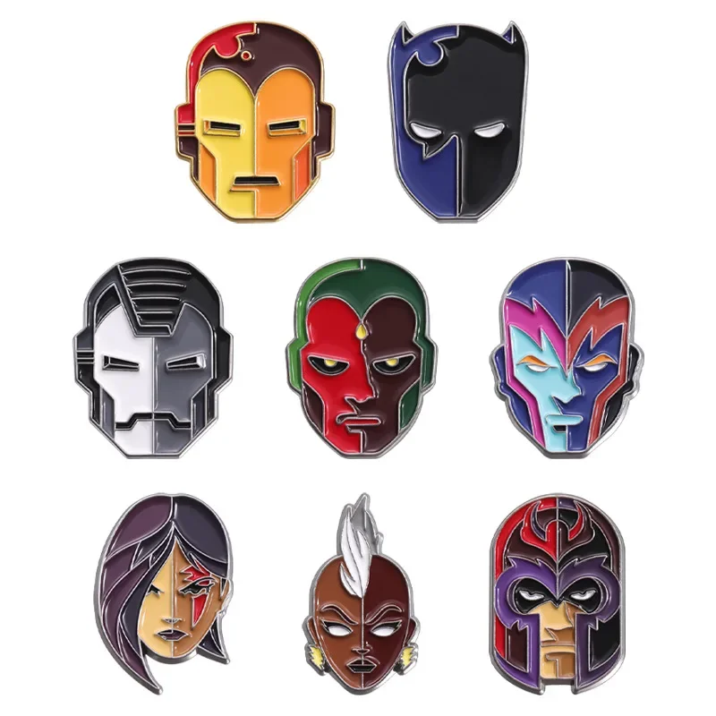 Marvel Super Heroes Brooch Badge Captain America Iron Man Spiderman Hulk The Avengers Metal Enamel Lapel Pin Accessories