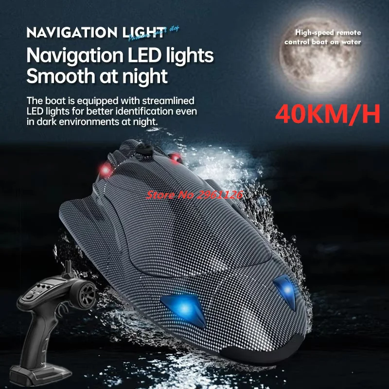 40KM/H High Speed Racing Boat Waterproof Jet High-Speed RC Speedboat Four Channel Full Scale Model Toy For Adults Toy Gift Boats