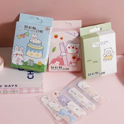 20 pcs/box cartoon animal padrão band aid kawaii protable impermeável hemostasia patch adesivo ataduras médicas ferida gesso