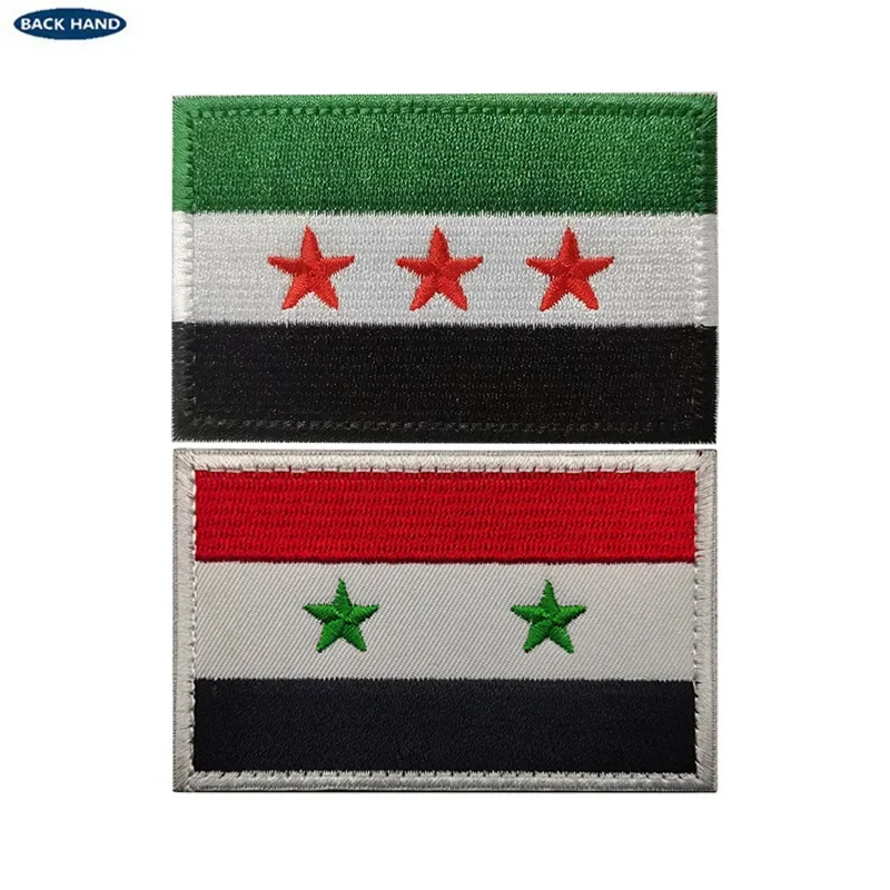 Syrian flag Syria Samsung Patches Armband Embroidered Patch Hook & Loop Embroidery Badge for backpack tactical clothes and hats