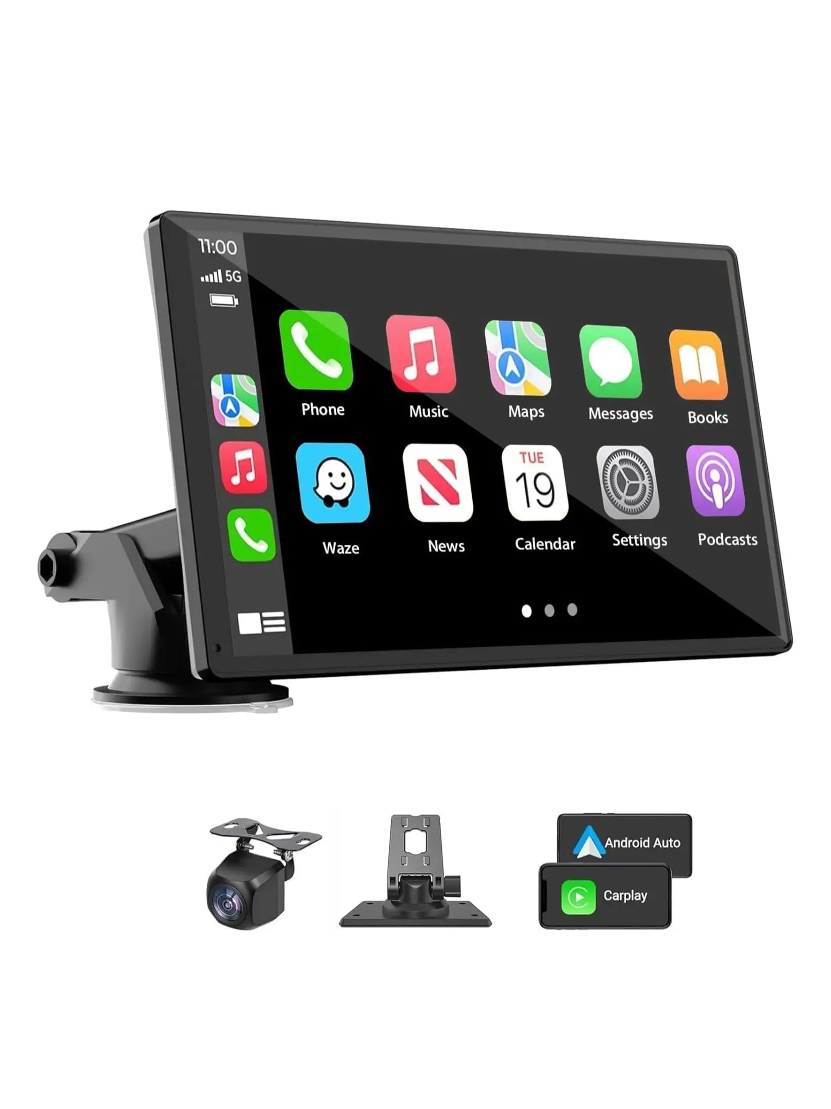 Universele draagbare IPS 7 inch Android Auto Apple CarPlay autoradio video MP5 draadloze Carplay scherm voor IOS Android - afbeelding 2