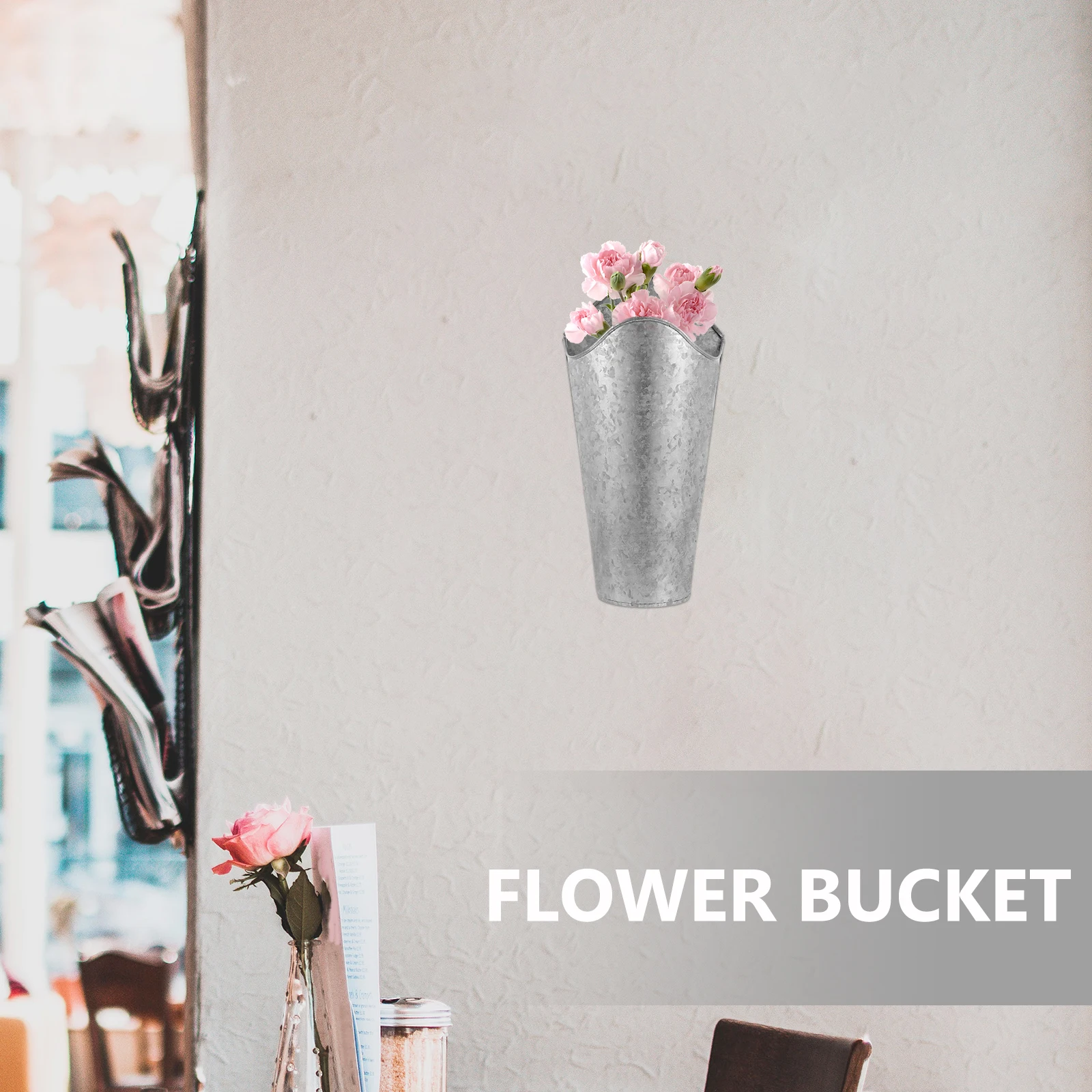 

Rustic Iron Flower Bucket Vintage Wall Hanging Flowerpot Metal Planter For Indoor Outdoor Decor Hanging Flower Container