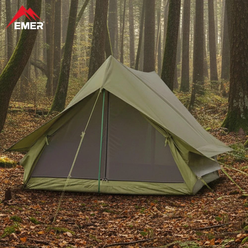 EMER Outdoor Camping Tent Oxford cloth Ultralight A-frame Rain Shelter For Hiking Travel Backpacking Tent Self-driving Camping
