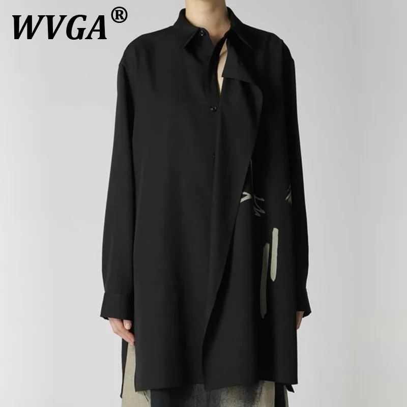 

WVGA Весна Лето Осень Новые мужские рубашки с граффити Tide High Street Модные рубашки с длинными рукавами Нишевая шикарная повседневная рубашка Y2K W9645