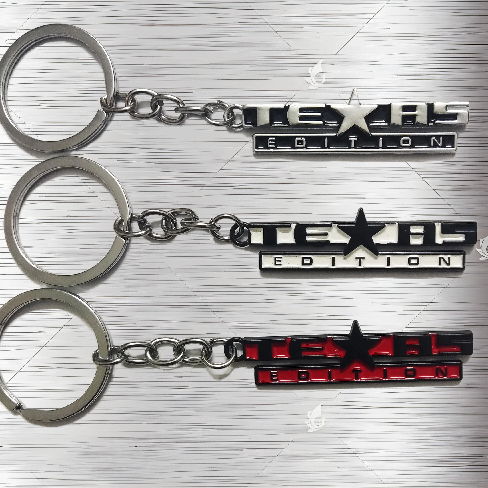 4pc Texas Logo Keychain, 3D Metal Keyring, Applicable for TOYOTA Camry, TESLA Model Y, TESLA Model 3, HONDA Civic, TOYOTA RAV4.