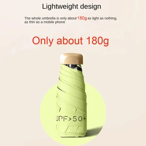 Klappverfolgung Regenschirm, 6 Rippen, Licht, kompakt, Tasche, winddicht, Regendicht, Kapselspeicher für die tägliche Lebensdauer 8 Hauptverkaufskleidungszäune - №5