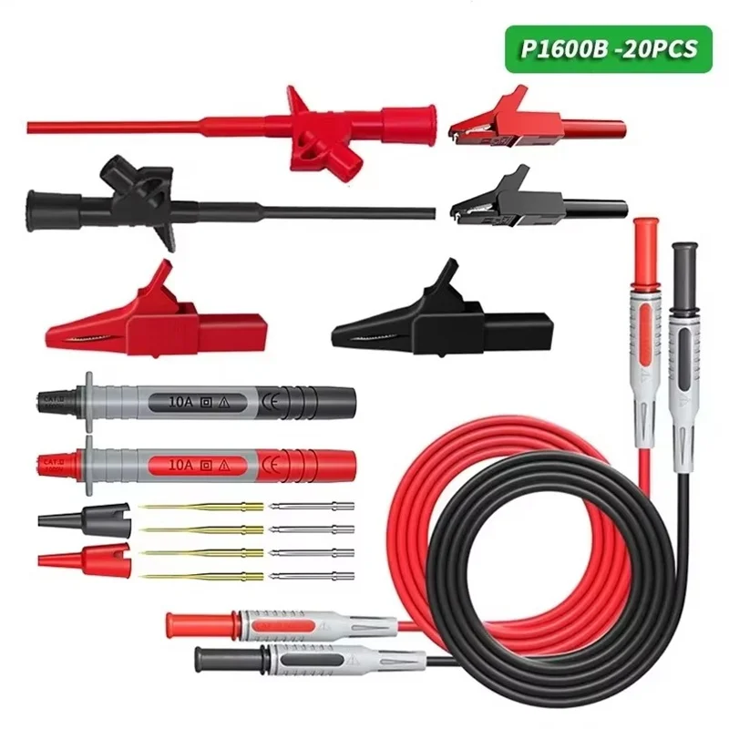 Cleqee P1600 Series High Quality Multimeter Test Lead Kit BNC-Test Cable Test Probe IC Test Hook Automotive Repair Tool Set