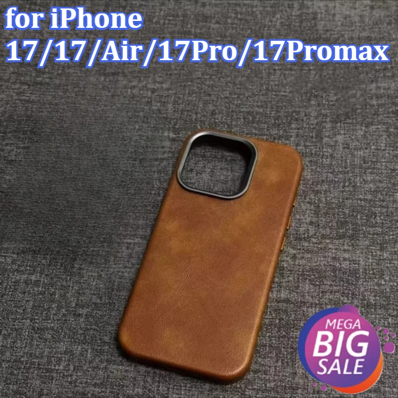 

Crazy Horse Genuine Leather Phone Case for iPhone 17/17/Air/17Pro/17Promax Magnetic Shockproof Genuine Leather Case