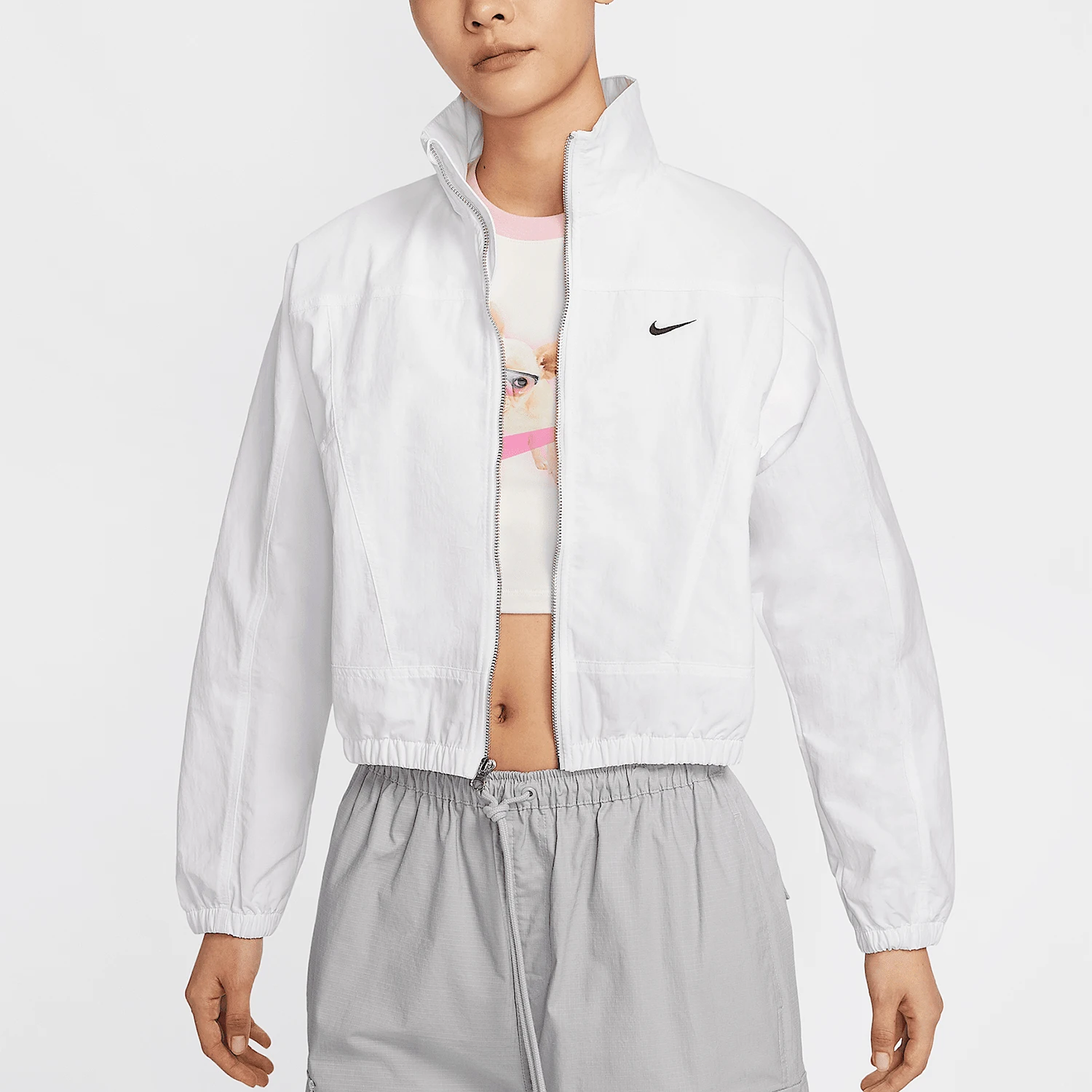 

Оригинальная женская спортивная куртка свободного кроя с высокой талией Nike HJ1000-100