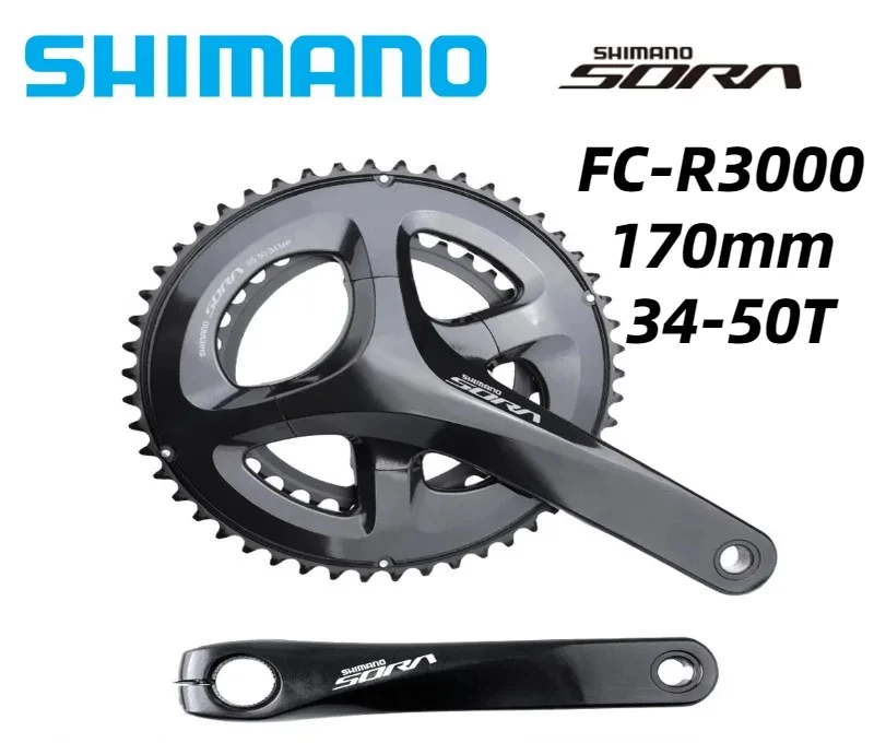 SHIMANO SORA FC-R3000 2x9 Speed 170mm 50-34T Crankse Groupset with Crankarm With RS501 BBR60 Road Crank 27 Speed For Road Bike