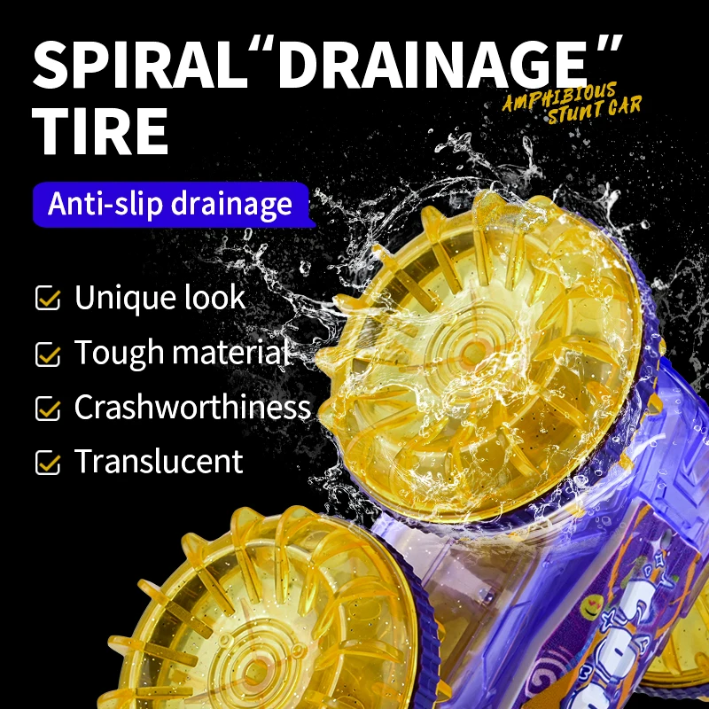 Amphibious Electric Remote Control Vehicle, Music, Lighting, Gesture Sensing, Off-road Vehicle, Children's Christmas Gifts