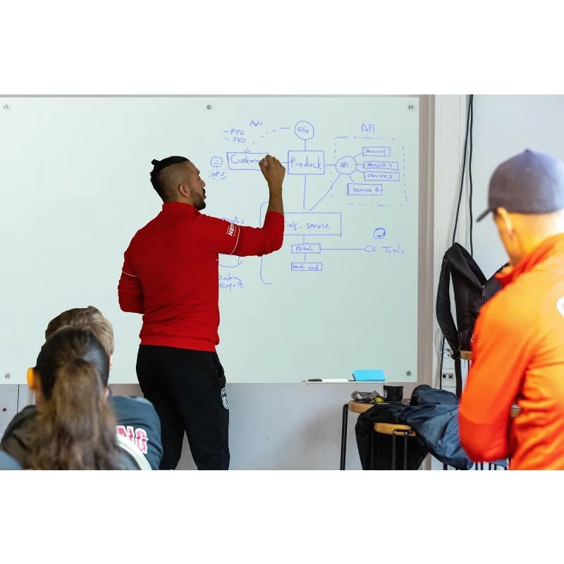 Whiteboard 6'x 4', Magnetic Dry Erase Board, Large Framless Glass White Board for Wall Office School Home