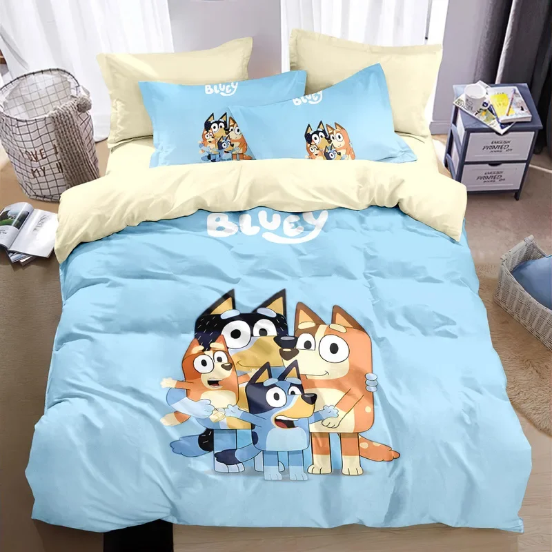 Bluey Home Quilt Cover Bluey Children Printed Cartoon Sheets Cute Kindergarten Quilt Covers Dormitory Sheets Bluey Pillowcases