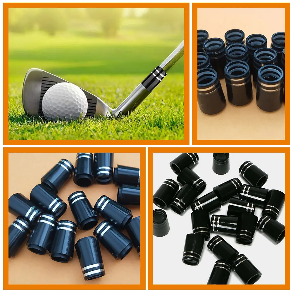 2Pcs Rubber Golf Club Ferrules Economical Lightweight Club Head Protectors Wear-Resistant Easy-Insert Design for Golfing Travel