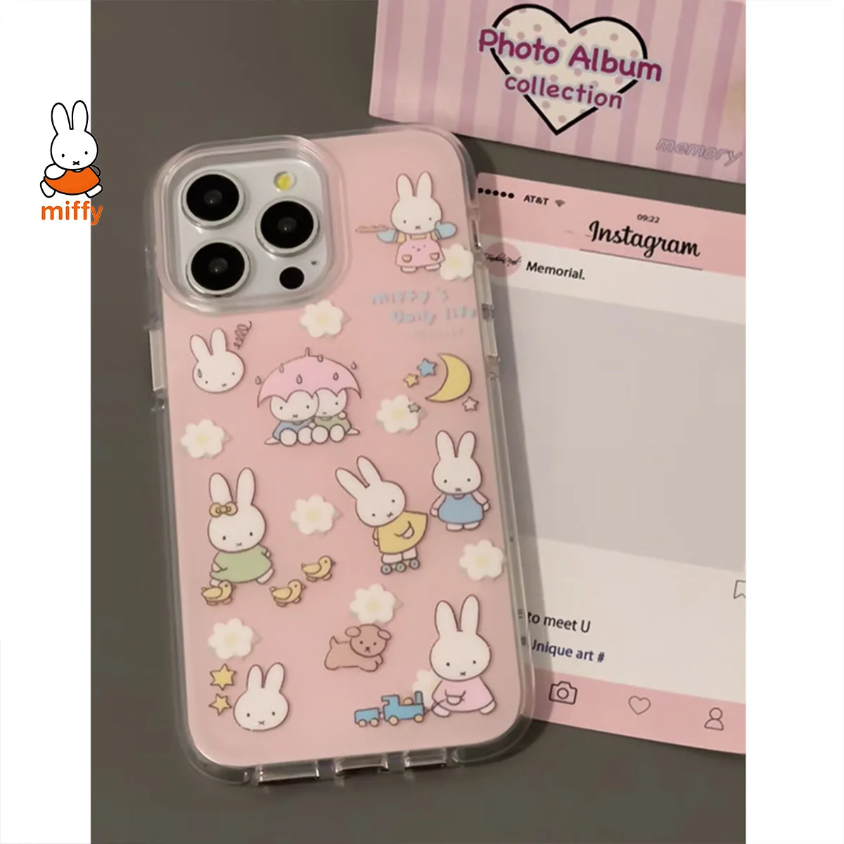 Miffy Kawaii Cartoon Mobile Phone Case Cute Rabbit Anime Phone Case Suitable for Iphone 16 Pro Promax Iphone15Promax141312