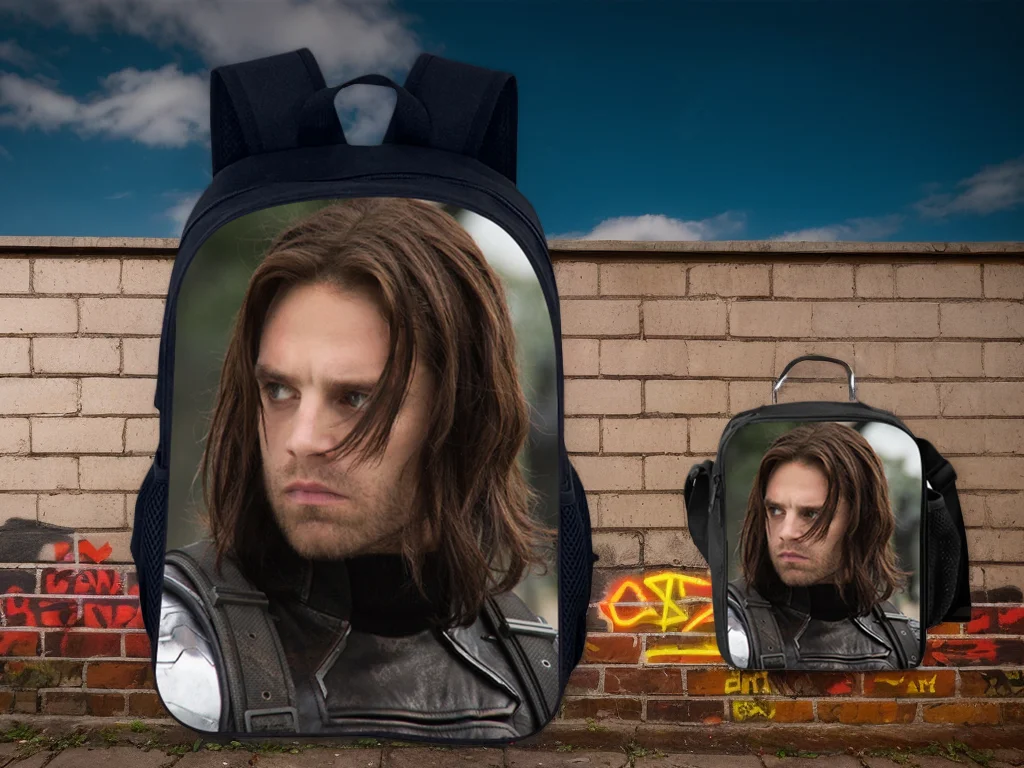 

Fashion Student Winter Soldier Multifunction Backpack 2Pcs Set-Large Rucksack and Insulated Lunch Tote for School