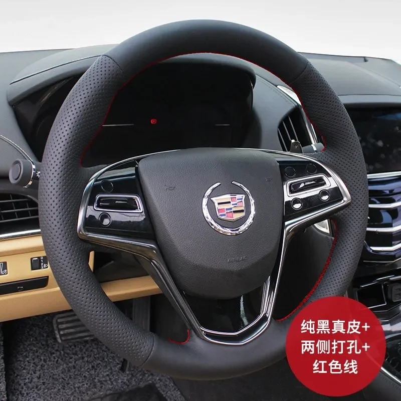 

DIY Hand-Stitched Suede Leather Car Steering Wheel Cover for Cadillac ATSL XT5 CT6 XTS XT4 SRX Interior Auto Accessories